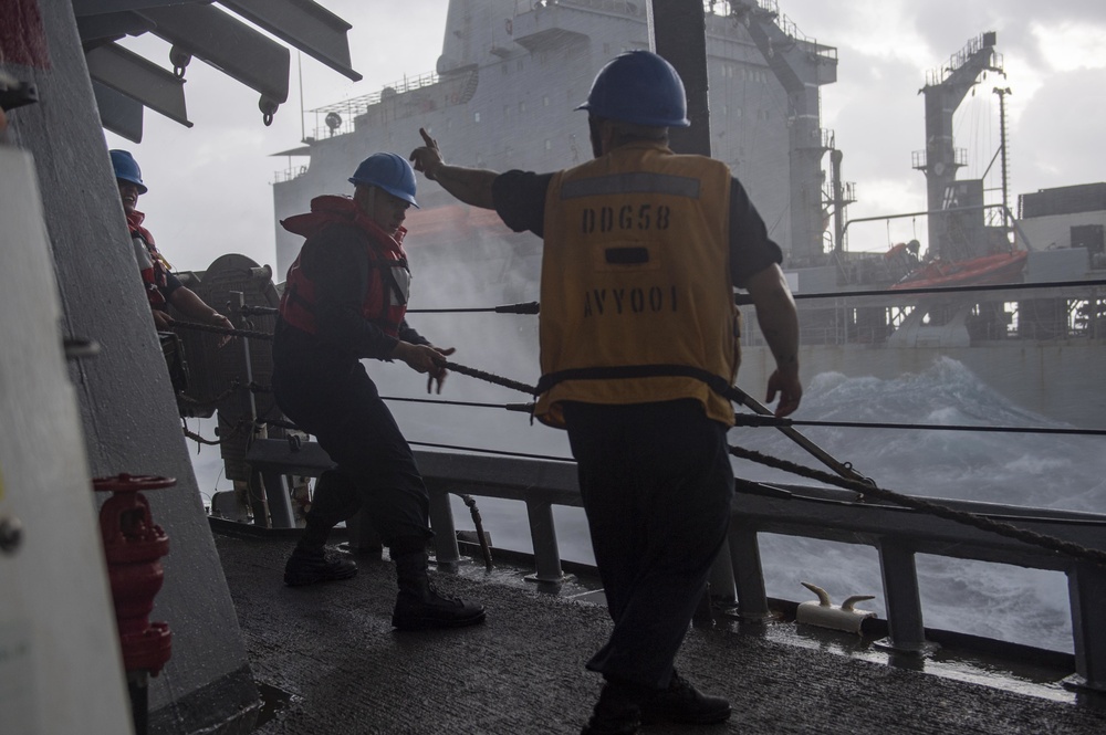 USS Laboon Conducts Replenishment-at-Sea with USNS Joshua Humphreys