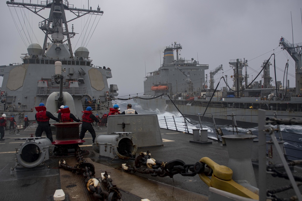 USS Laboon Conducts Replenishment-at-Sea with USNS Joshua Humphreys