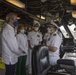 President of the Dominican Republic Tours the Pilot House Aboard USS Billings
