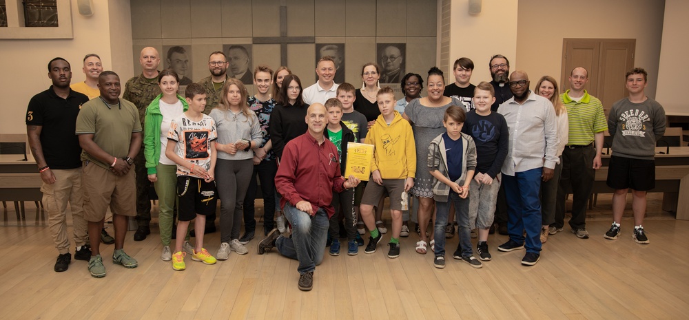 1st Cavalry Division (Forward) Chaplain visits Caritas School Club in Poznan, Poland