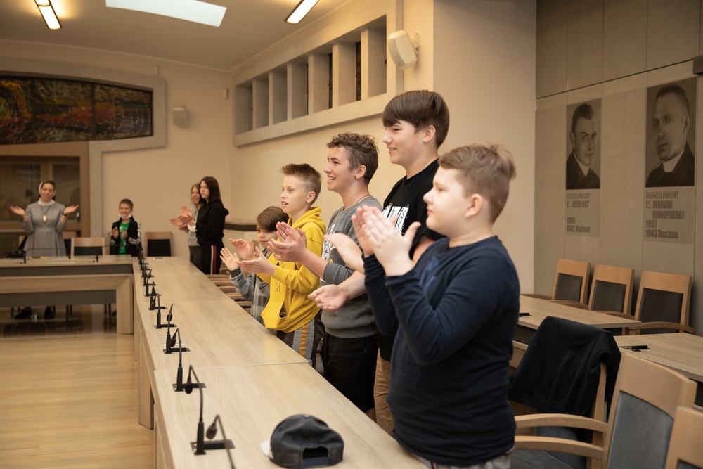 1st Cavalry Division (Forward) Chaplain visits Caritas School Club in Poznan, Poland