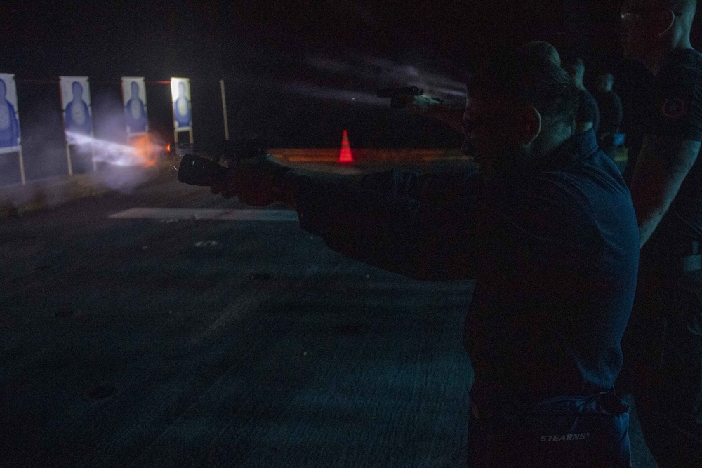 USS America (LHA 6) Sailors Conduct Small Arms Gun Qualifications