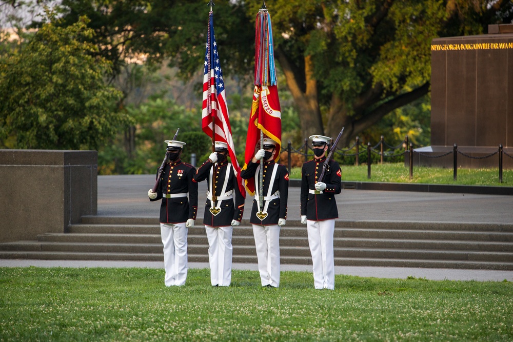 Marines host Tuesday Sunset Parade