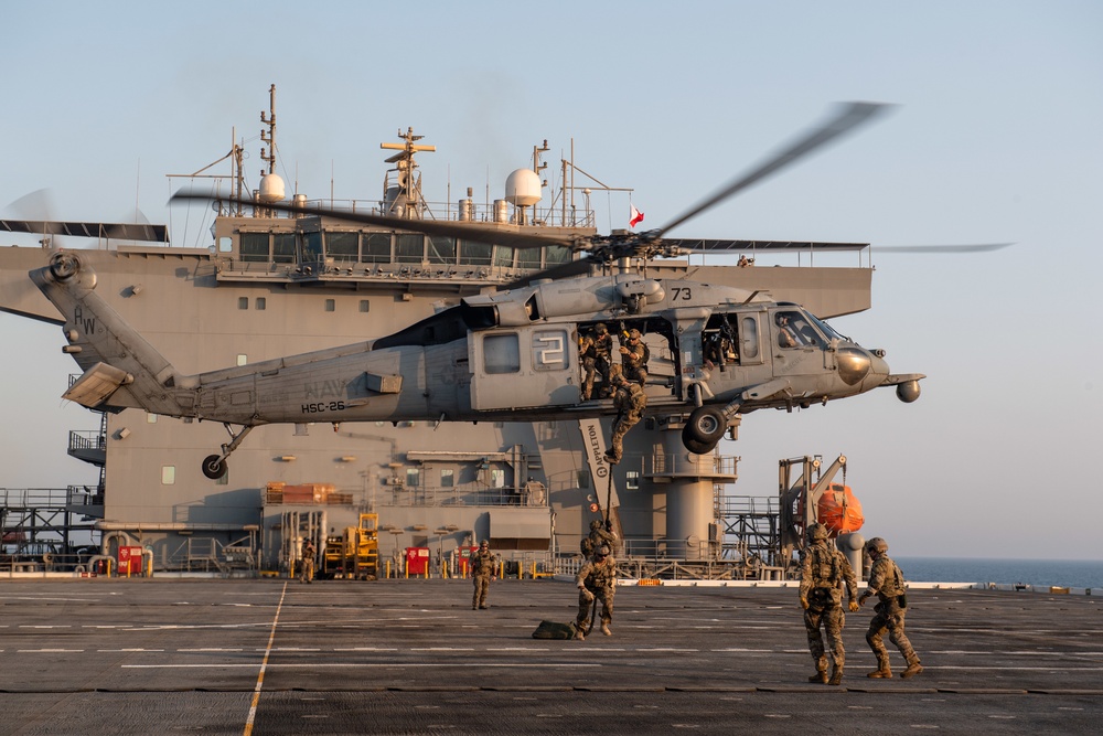 USS Lewis B. Puller Fast Rope Training