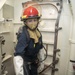 Damage Controlman Secures Passageway
