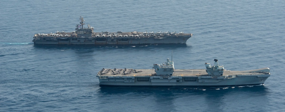 USS Ronald Reagan (CVN 76) Underway Operations with UK Carrier Strike Group 21