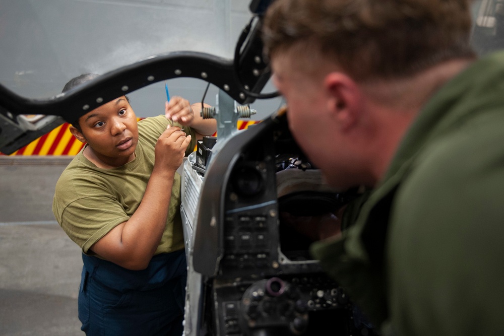 Helicopter Maintenance USS New Orleans July 2021