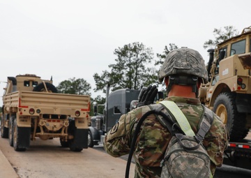 Arkansas Army National Guardsmen perform line haul operations at JRTC