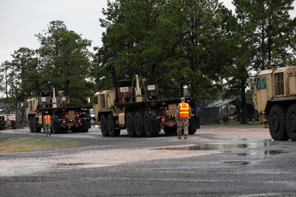 Arkansas Army National Guardsmen perform line haul operations at JRTC