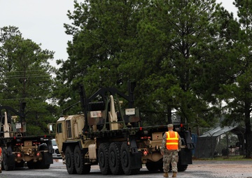 Arkansas Army National Guardsmen perform line haul operations at JRTC
