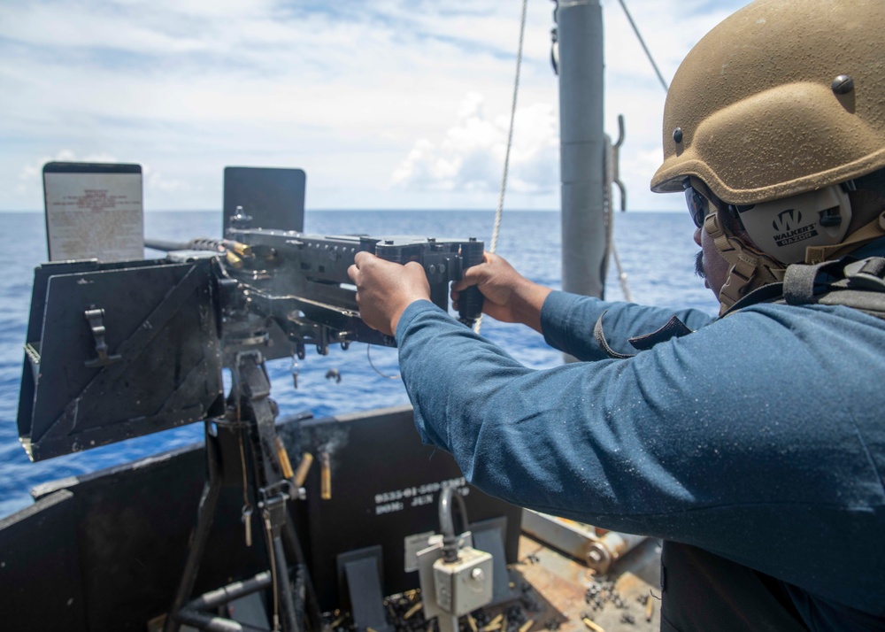 Sailor Fires Machine Gun During Familiarization Course