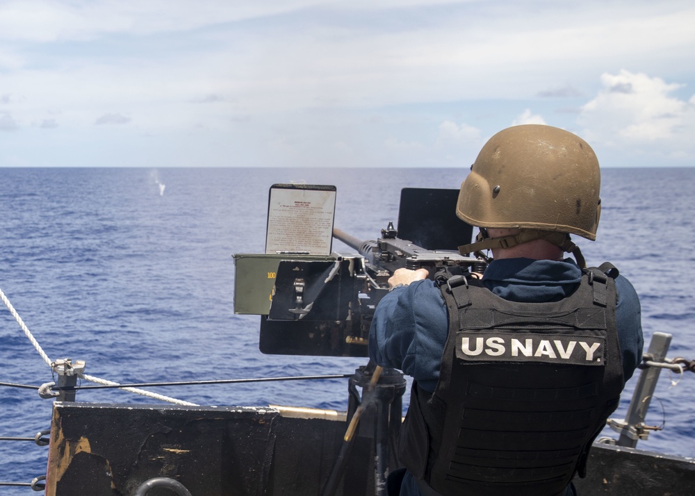 Sailor Fires Machine Gun During Familiarization Course