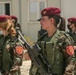 Peshmerga female soldiers run through squad movement drills a