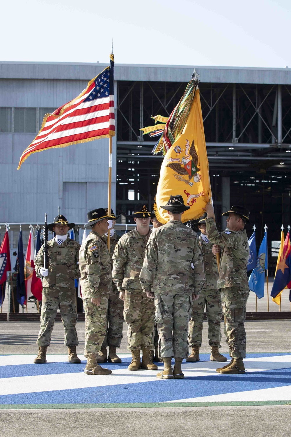 The Lighthorse Soldiers of the 3rd Squadron, 17th Cavalry Regiment welcome their new command sergeant major.