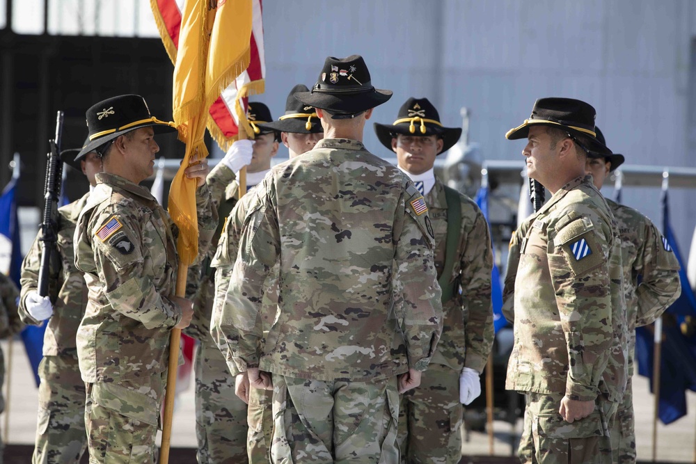 The Lighthorse Soldiers of the 3rd Squadron, 17th Cavalry Regiment welcome their new command sergeant major.