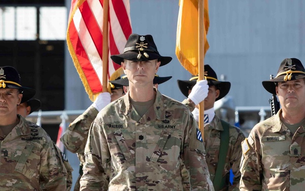 The Lighthorse Soldiers of the 3rd Squadron, 17th Cavalry Regiment welcome their new command sergeant major.