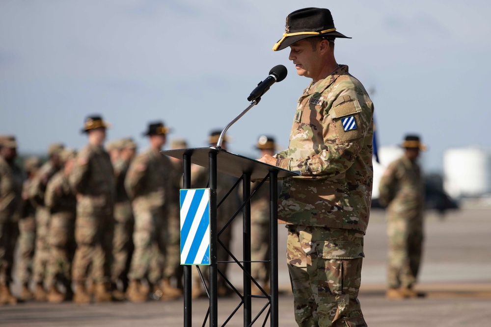 The Lighthorse Soldiers of the 3rd Squadron, 17th Cavalry Regiment welcome their new command sergeant major.