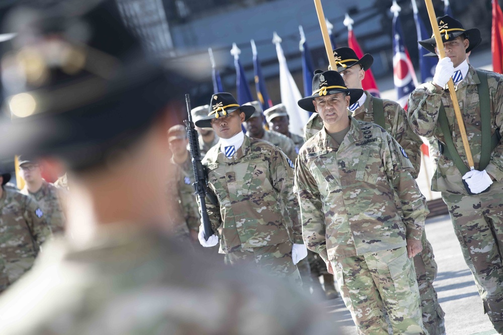 The Lighthorse Soldiers of the 3rd Squadron, 17th Cavalry Regiment welcome their new command sergeant major.