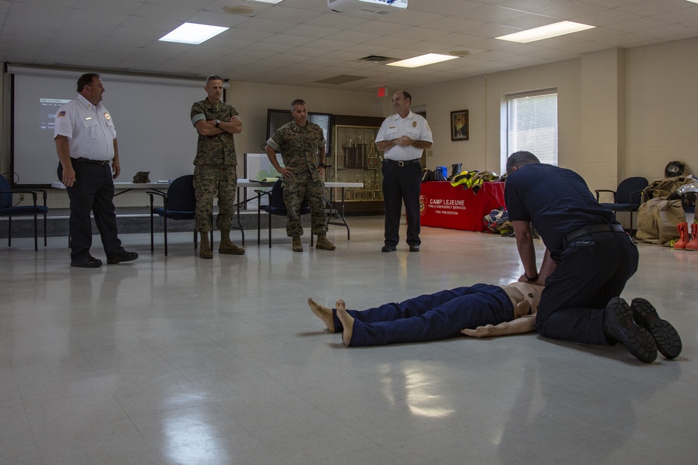 Marine Corps Installations East Commanding General meets with the Camp Lejeune Fire and Emergency Services