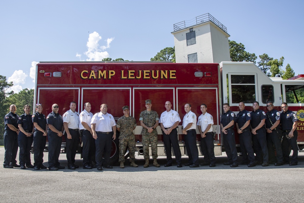 Marine Corps Installations East Commanding General meets with the Camp Lejeune Fire and Emergency Services