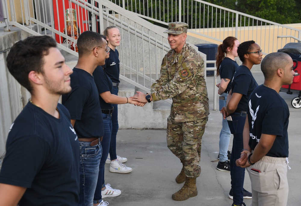 Keesler commander participates in Shuckers pre-game festivities