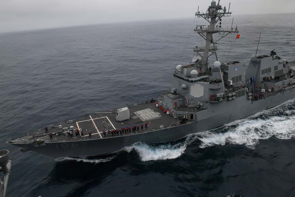 USS Carl Vinson (CVN 70) Conduct A Replenishment-At-Sea