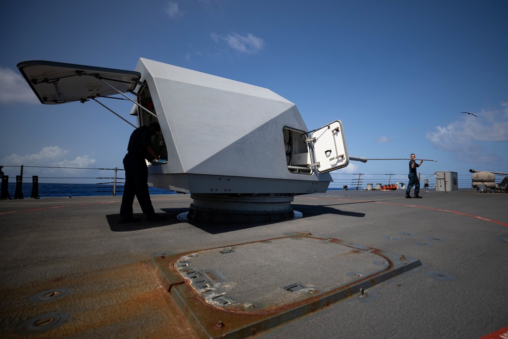 DVIDS - Images - USS Sioux City Sailors Conduct Maintenance on a 57mm ...