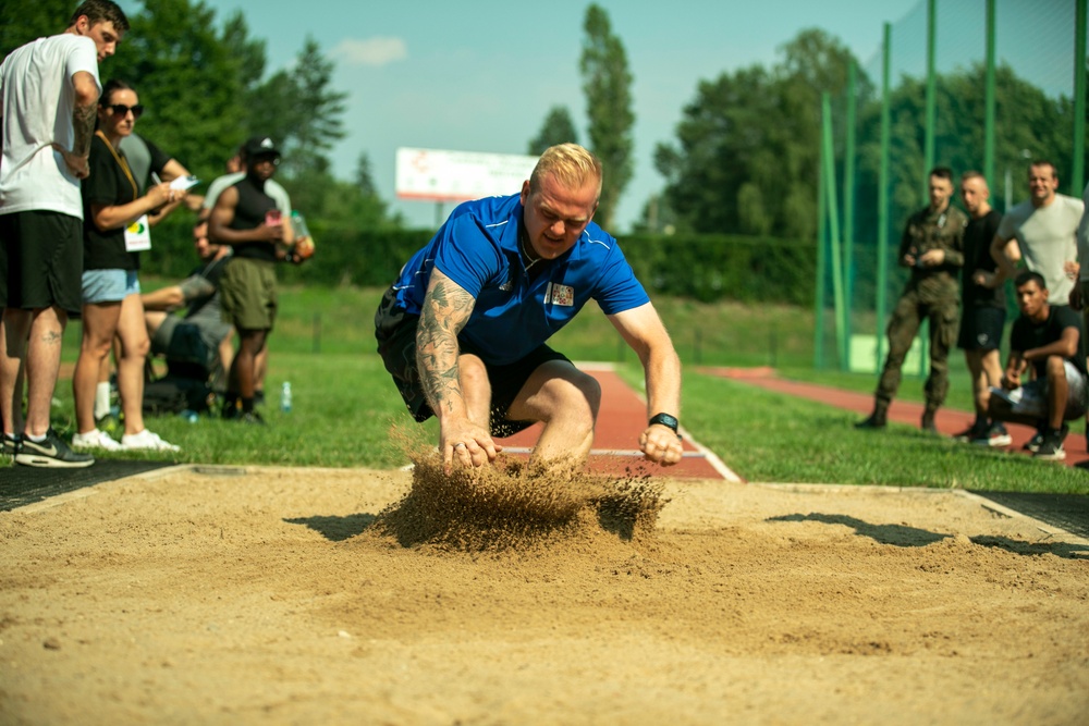 Battle Group Poland competes in track and field celebrating Polish 15th Mechanized Brigade anniversary