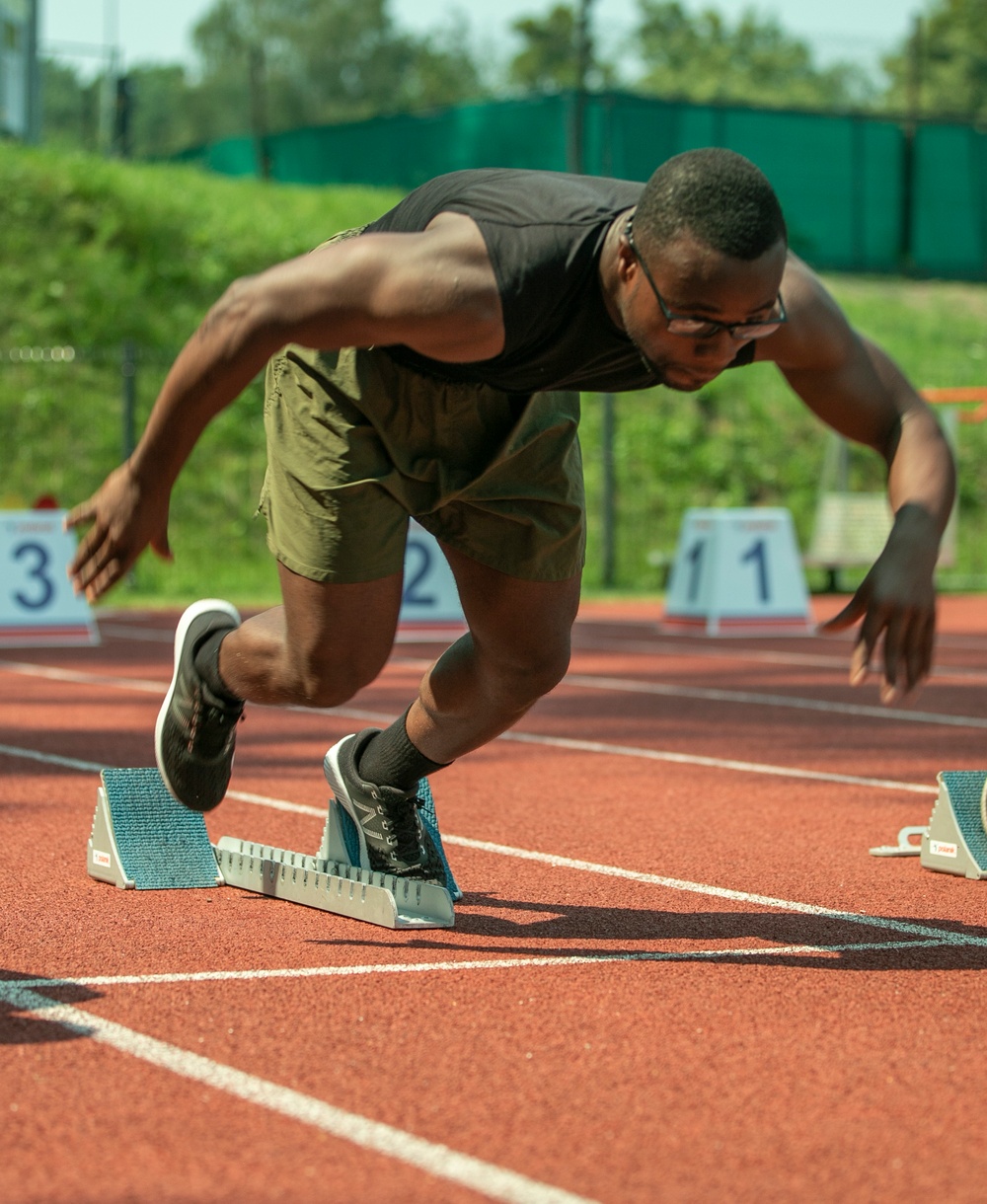 Battle Group Poland competes in track and field celebrating Polish 15th Mechanized Brigade anniversary