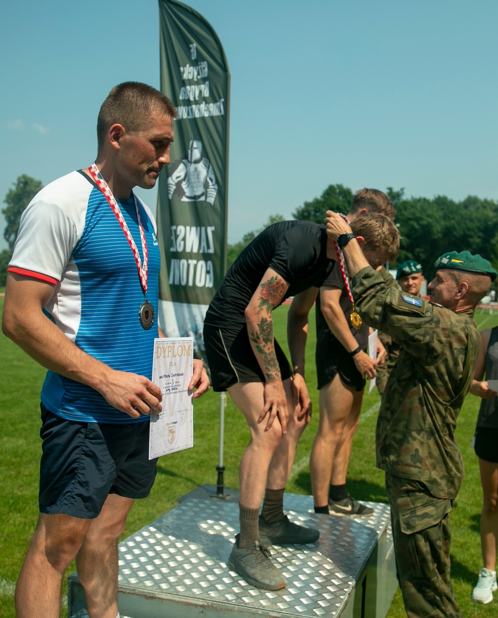 Battle Group Poland competes in track and field celebrating Polish 15th Mechanized Brigade anniversary