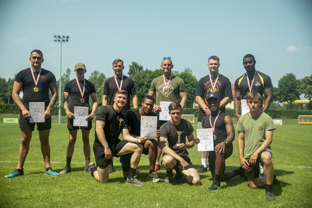 Battle Group Poland competes in track and field celebrating Polish 15th Mechanized Brigade anniversary