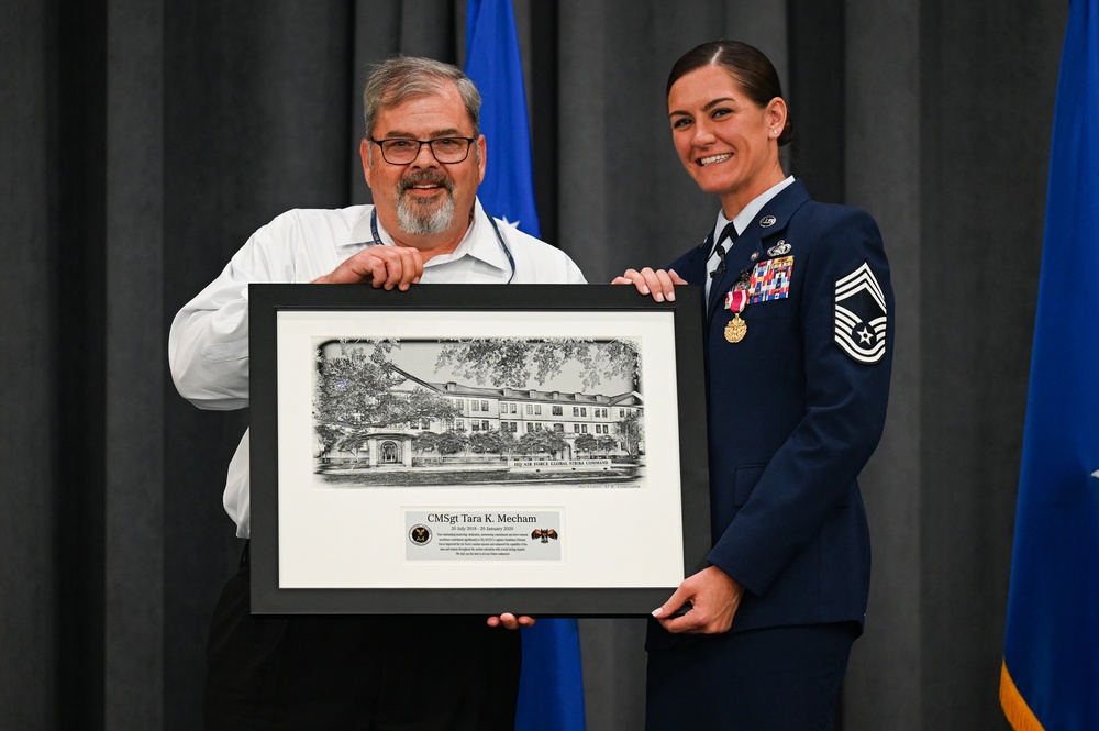 Chief Master Sgt. Tara Mecham, A4 Logistics and Engineering superintendent retires