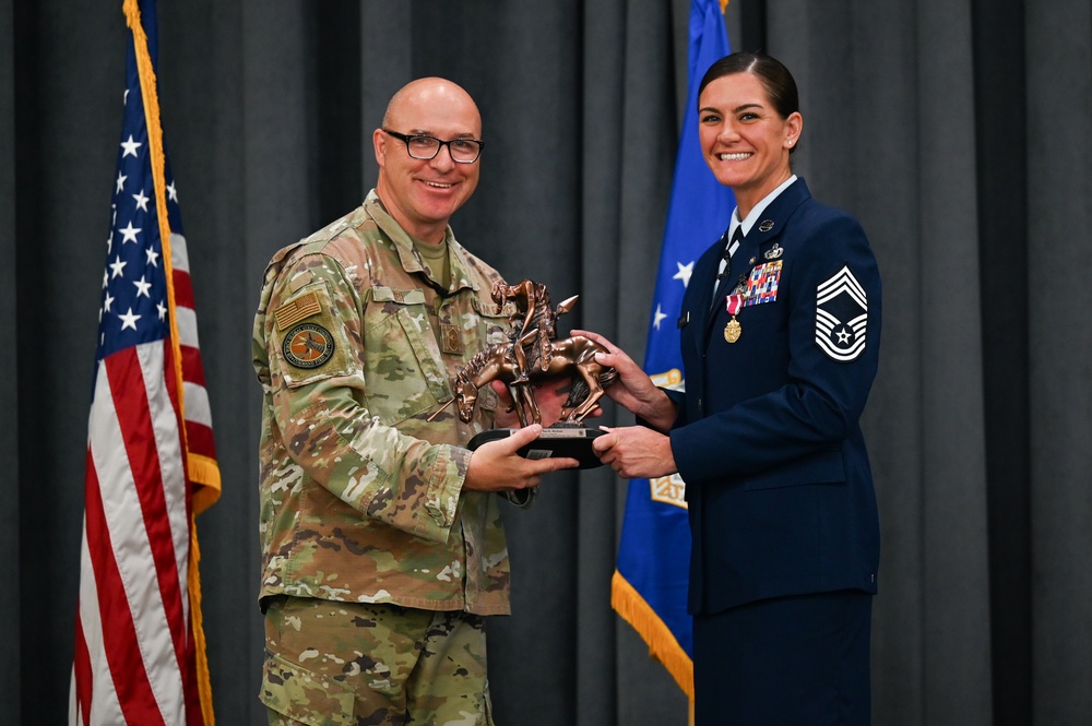 Chief Master Sgt. Tara Mecham, A4 Logistics and Engineering superintendent retires