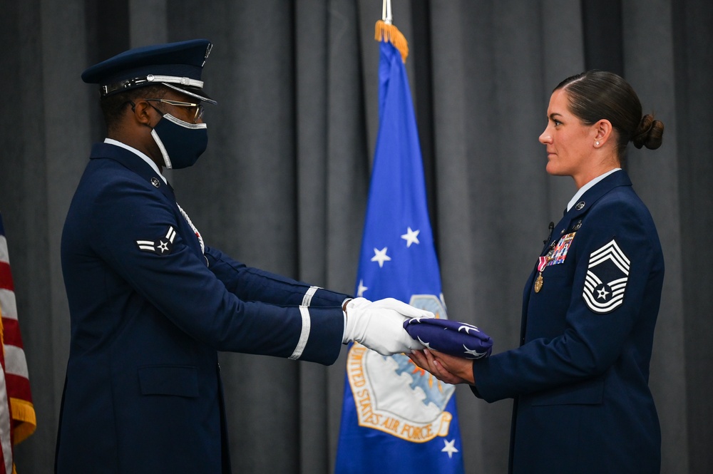 Chief Master Sgt. Tara Mecham, A4 Logistics and Engineering superintendent retires