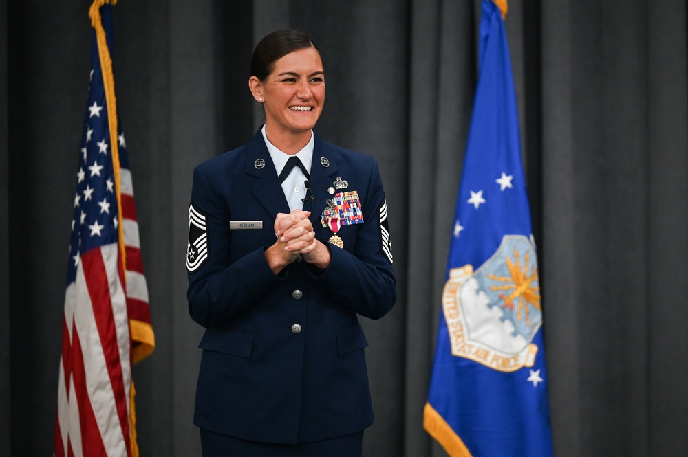 Chief Master Sgt. Tara Mecham, A4 Logistics and Engineering superintendent retires