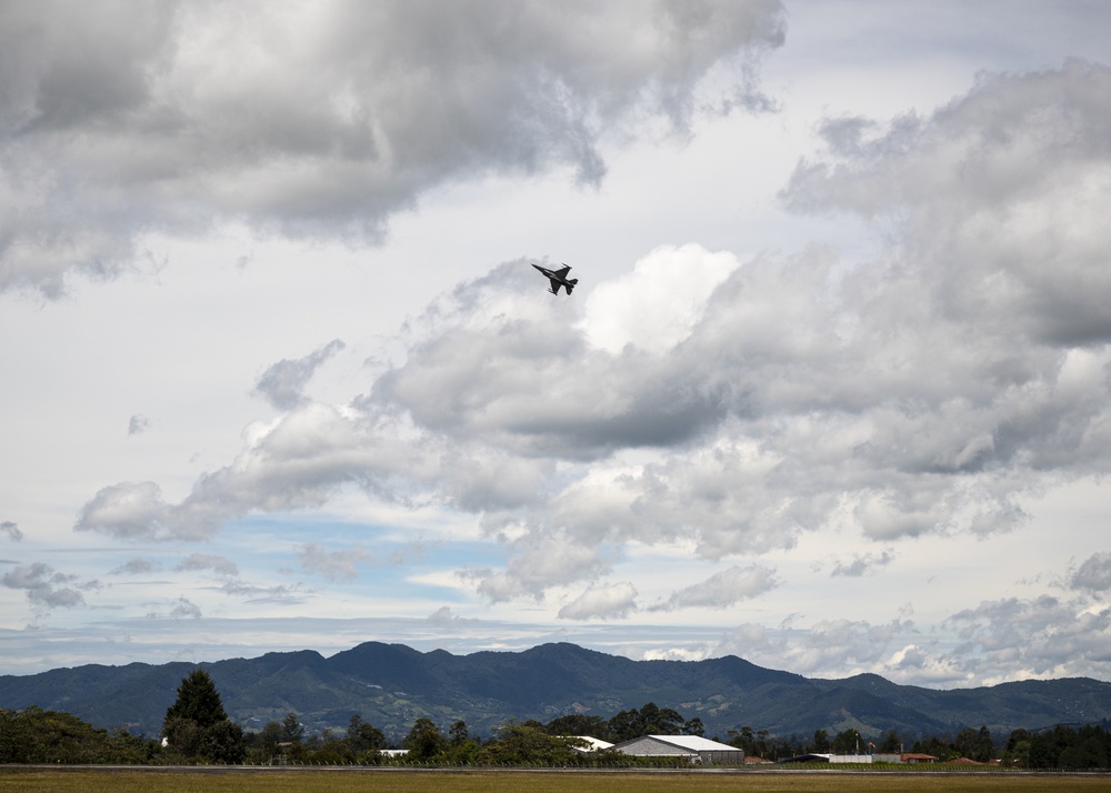 U.S. and Colombian Air Force aircraft take off during Exercise Relampago VI