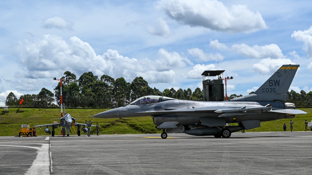 U.S. and Colombian Air Force aircraft take off during Exercise Relampago VI