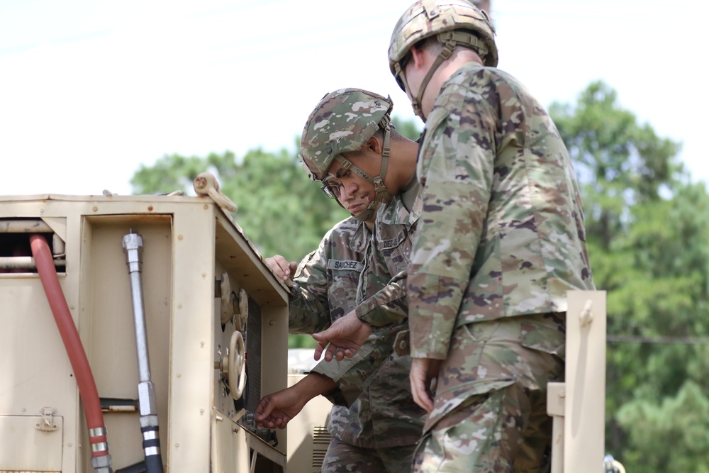 Soldiers of the 482nd Chemical Company demonstrate decontamination capabilities and perform decontamination training