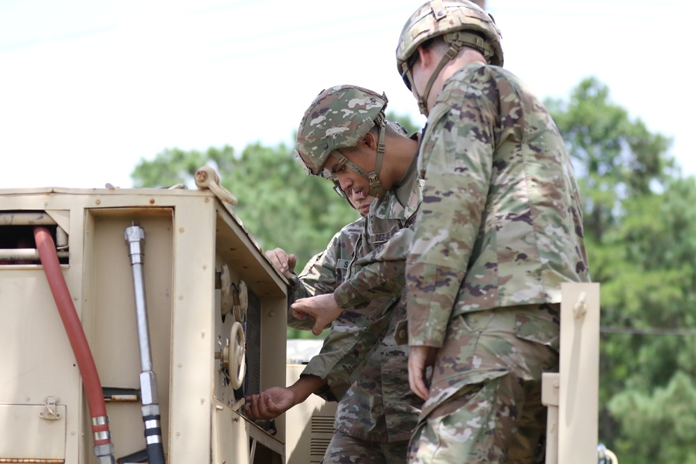 Soldiers of the 482nd Chemical Company demonstrate decontamination capabilities and perform decontamination training