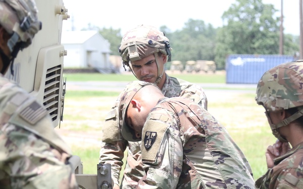 Soldiers of the 482nd Chemical Company demonstrate decontamination capabilities and perform decontamination training
