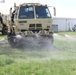 Soldiers of the 482nd Chemical Company demonstrate decontamination capabilities and perform decontamination training