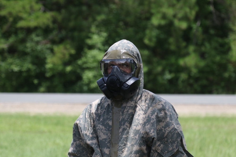 Soldiers of the 482nd Chemical Company demonstrate decontamination capabilities and perform decontamination training