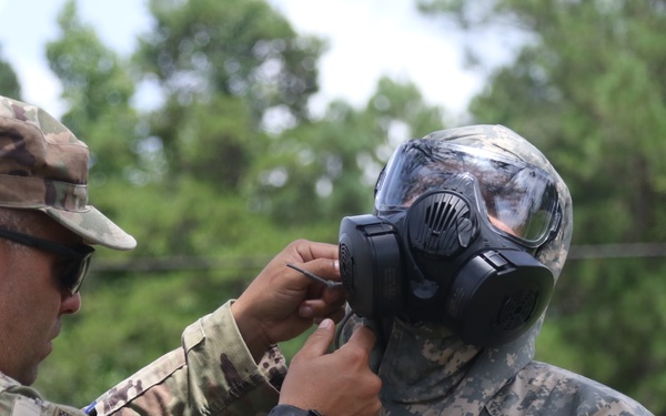 Soldiers of the 482nd Chemical Company demonstrate decontamination capabilities and perform decontamination training