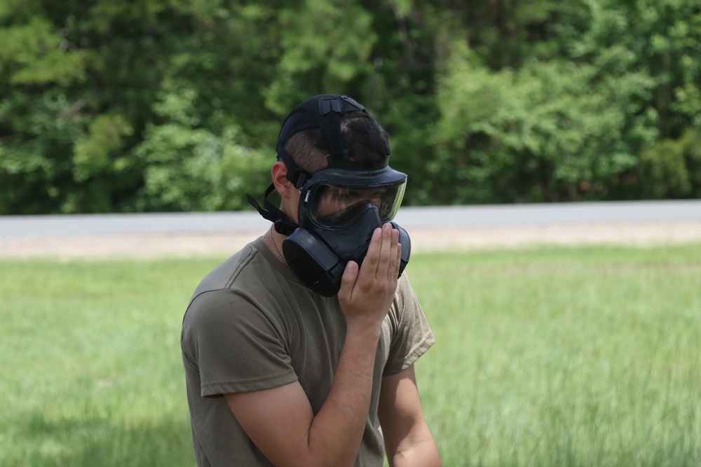 Soldiers of the 482nd Chemical Company demonstrate decontamination capabilities and perform decontamination training