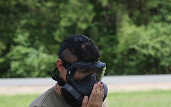 Soldiers of the 482nd Chemical Company demonstrate decontamination capabilities and perform decontamination training