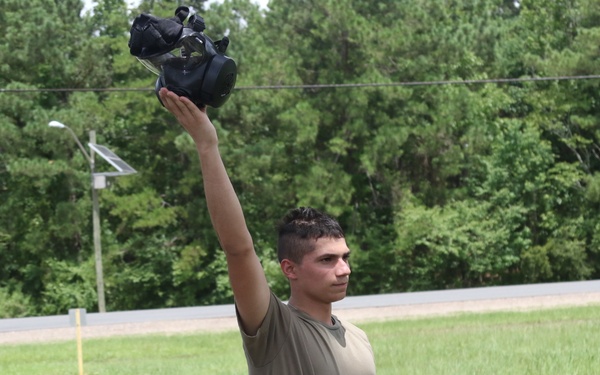 Soldiers of the 482nd Chemical Company demonstrate decontamination capabilities and perform decontamination training