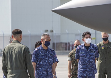 MCAS Iwakuni showcases a F-35B Lightning II static display for JMSDF leadership