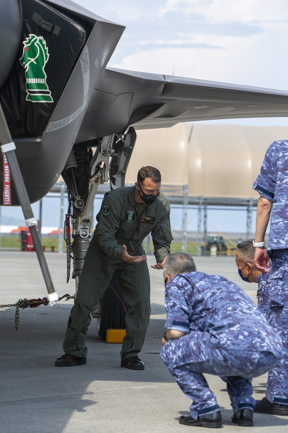 MCAS Iwakuni showcases a F-35B Lightning II static display for JMSDF leadership