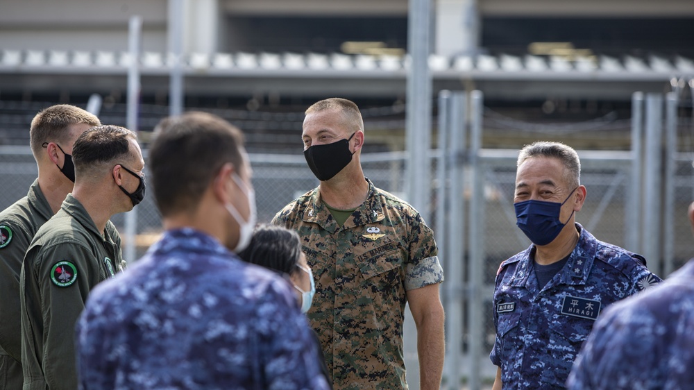 MCAS Iwakuni showcases a F-35B Lightning II static display for JMSDF leadership