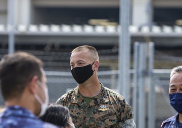 MCAS Iwakuni showcases a F-35B Lightning II static display for JMSDF leadership